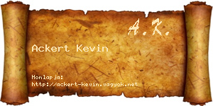 Ackert Kevin névjegykártya