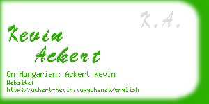 kevin ackert business card